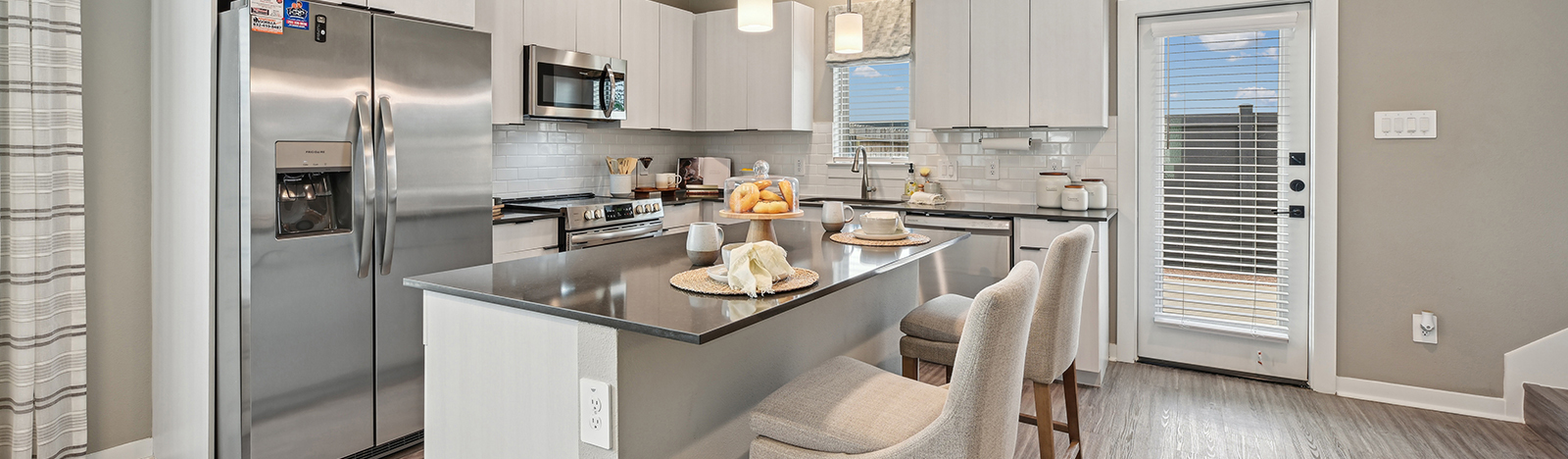 Furnished apartment kitchen