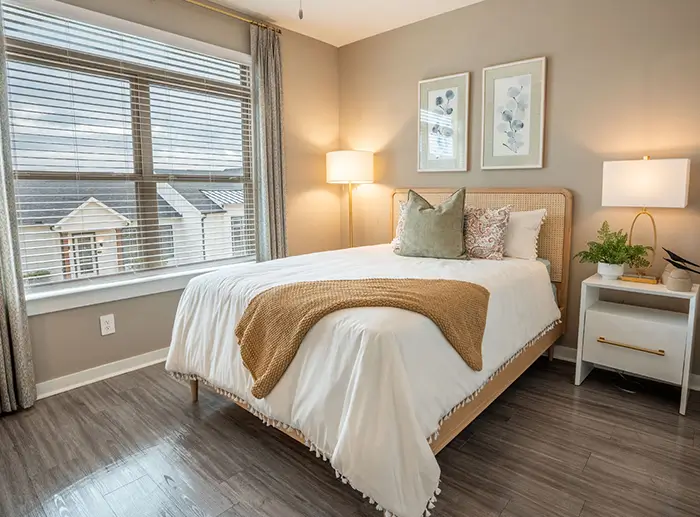 furnished apartment bedroom